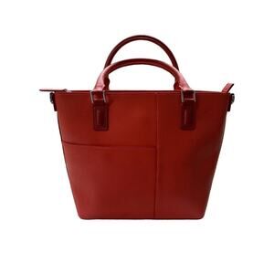 Vera Bradley VEGAN Leather Orange/Coral Satchel Exterior Pocket & FREE GIFT 🎁